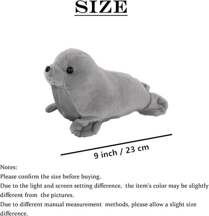 Seal Plush Stuffed Animal Grey Cute Toy Pillow Kawaii Doll 9 inch