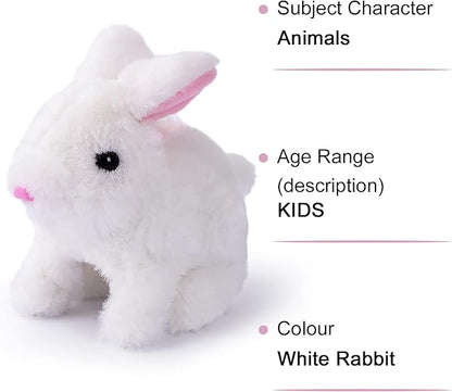 Hopping Bunny Toys for Kids Interactive Electronic Bunny Plush Toy 3-8 Year 7'')