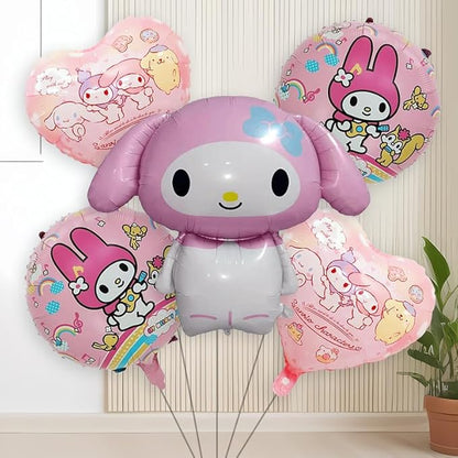 Cute Cartoon Anime Balloon Doll - Set of 5, Large Foil Balloon for Birthday Party