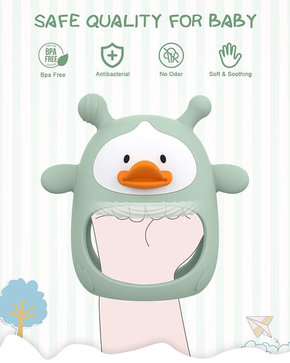 Silicone Pacifier Teether, Baby Teether for Teething Relief | 100% Food-Grade Silicone Teether for Baby 0-6 12, 18