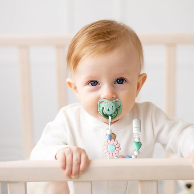 Silicone Pacifier Clip, 3 Pack Pacifier Holder for Boys and Girls