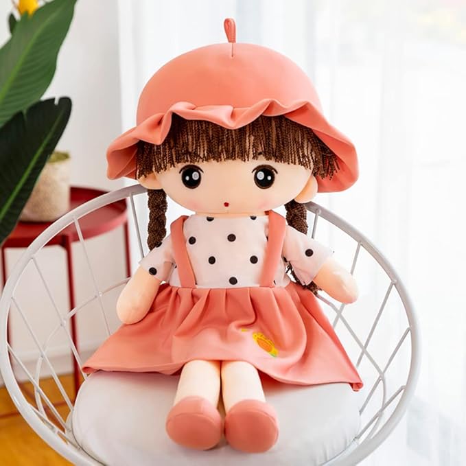 Plush Baby Doll Girl with Clothes, 17.7 Sweetheart Rag Doll Cozy Cuddle Soft Baby Doll for Kids Babies