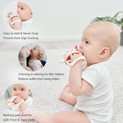 Smily Mia Teething Toys/Teethers for Babies 6-12 Months, Reindeer Baby Chew Toy 3-6 Months for Teething Relief