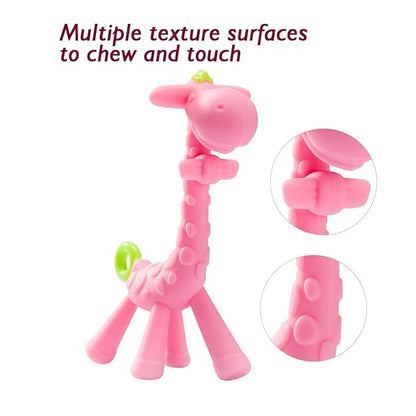 SHARE&CARE BPA Free Silicone Giraffe Baby Teether and Cactus Baby 3 Months