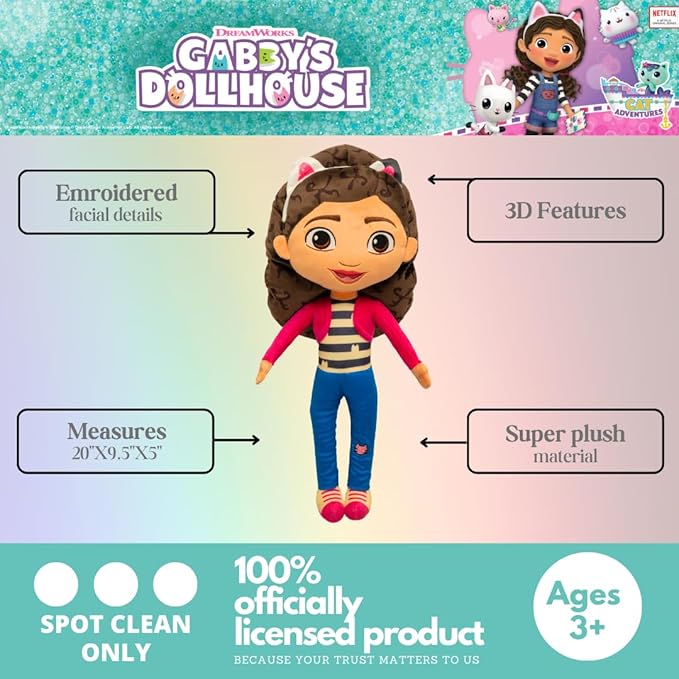 Franco DreamWorks Gabby's Dollhouse Kids Bedding Super Soft Plush Decorative