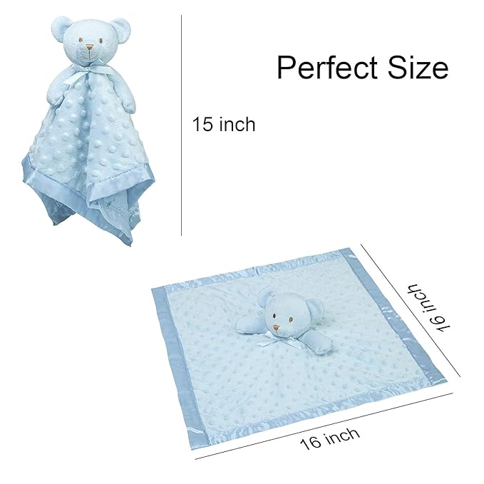 Pro Goleem Teddy Bear Lovey Baby Security Blanket for Boys 16 Inch
