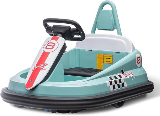 Hetoy Bumper Car for Toddlers, 6V Electric Ride On Toys for Kids 1.9 MPH 360 Degree 2-Speeds, Lights, 2-6 Years