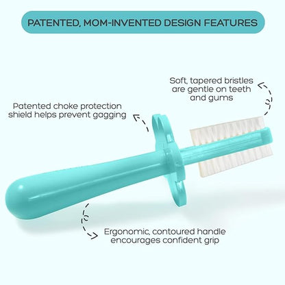 grabease Baby Toothbrush Finger, Infant Toothbrush, Toddler Toothbrush, Baby Finger Toothbrush, BPA-Free & Phthalate-Free, 1 Pack, Teal