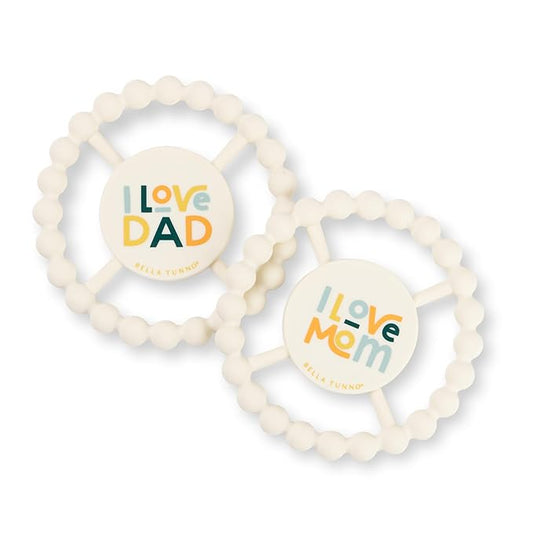 Bella Tunno Happy Teether 2pk ??Soft & Easy Grip Baby Teether Toy, Silicone Teether Ring to Help Soothe Gums