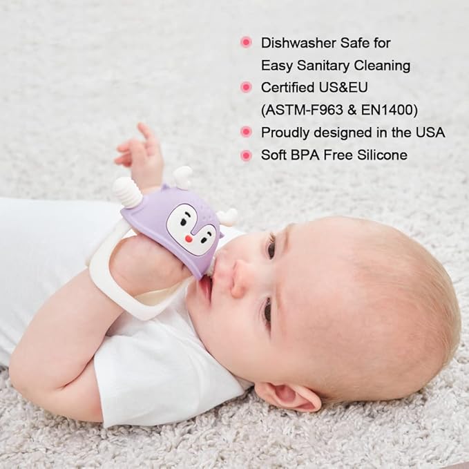 Smily Mia Never Drop Reindeer Silicone Baby Chewing Toy 3M+ Infants,