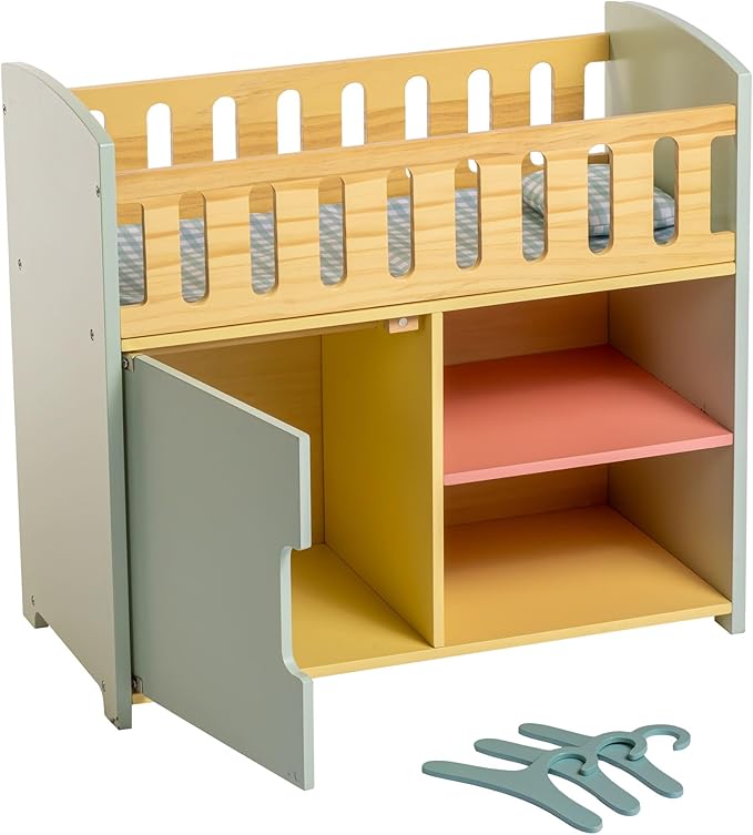 JC Toys Parfait Collection | Deluxe Wooden Doll Toy Bed with Storage Accessories 20" | 3+ |