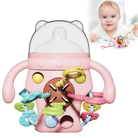 Montessori Toy for Baby 18+ Months, Cute Bottle Shape Baby Sensory Teething Toys with Rattles for Toddlers Boy Girl Birthday Gifts……