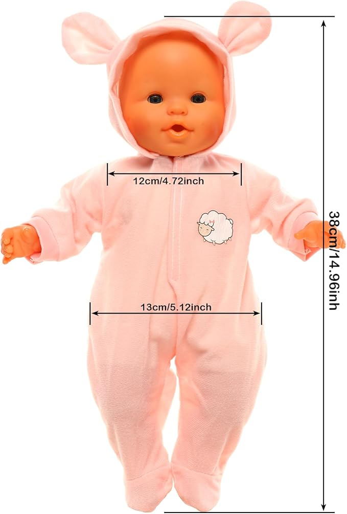 ENOCHT Baby Doll Clothes Casual Cute Handmade Sheep Long-Sleeved Clothing 14-17 Inch