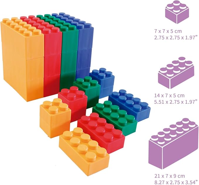 UNiPLAY Giant Plump Toddler Soft Building Blocks - 24-Piece Stacking Set for Early Cognitive Development and Creative Play 3 Months+