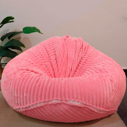 Soft Bean Bag Chair Cover No Filler Sofa Cover Storage Bean Bag Cover Organizing Children Plush Toys (Pink, X-Large)