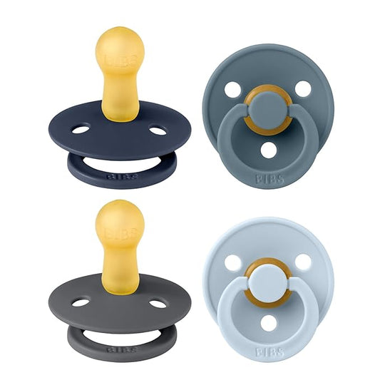 BIBS Colour Soother 4-Pack | BPA Free Dummy Pacifier 6-18 Months