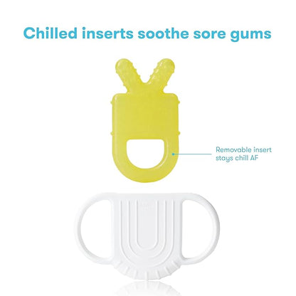 Frida Baby Teething Relief Not-Too-Cold-to-Hold Baby Teether | BPA-Free Silicone