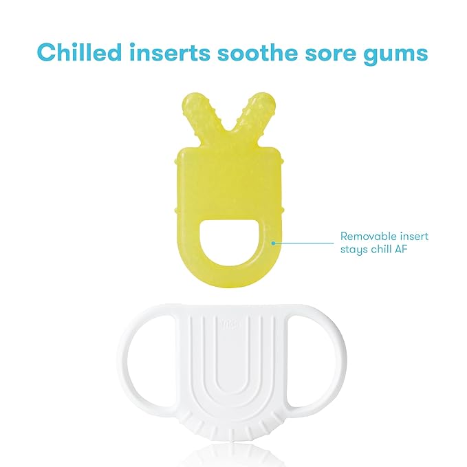 Frida Baby Teething Relief Not-Too-Cold-to-Hold Baby Teether | BPA-Free Silicone