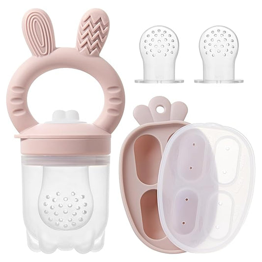 Silicone Baby Fruit Feeder with Freezer Tray Baby Food Feeder