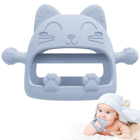 Baby Teething Toys for Babies 0-6 Months-Baby Teether,Anti-Drop Silicone Mitten Teething Toy for Soothing Sore Gums 6 to 12 Months-Ideal