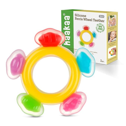 Haakaa Silicone Ferris Wheel Teether - Freezer Teething Toy for Babies 3-6 Months -1 Pack