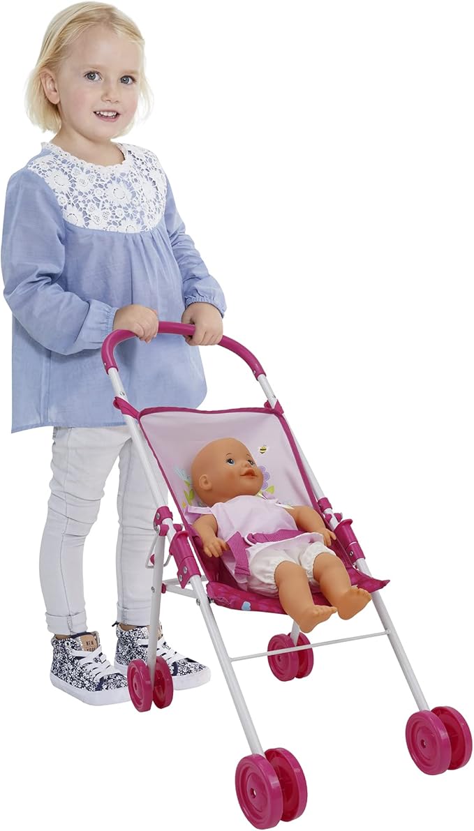 509 Crew: Garden Stroll N Doll Set - 14' Baby Doll & Folding Stroller Set, Kids Pretend Play 3+