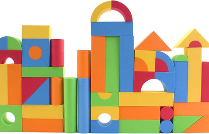 113 Piece Large Foam Building Blocks with Different Shapes and