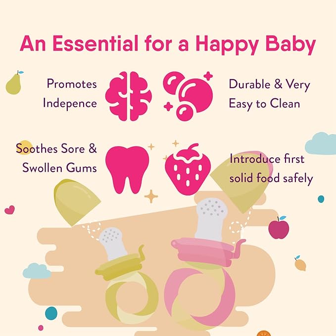 NatureBond Baby Food Feeder/Fruit Feeder Pacifier Nibbler (2 Pack) -