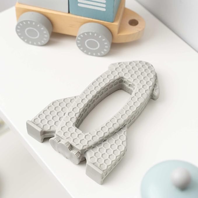 OrBITEr Natural Rubber Baby Rocket Toy for Teething, Bath time