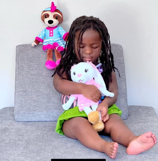 Plushible Rag Doll Bunny - Soft Dolls for Babies, Girls 14 Inch