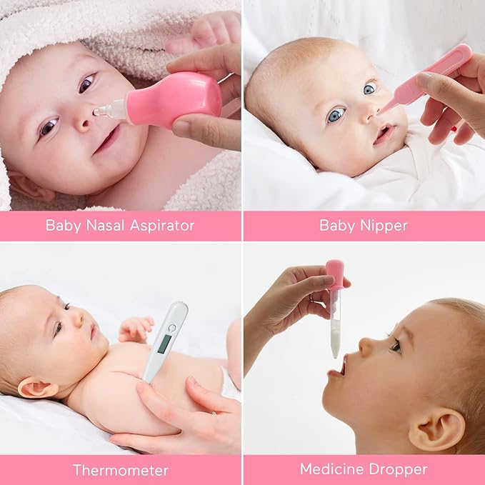 Baby Healthcare and Grooming Kit 18 in 1 Baby Electric Nail Trimmer Set Lupantte Nursery Care Kit, Toddler Nail Clippers, Medicine Dispenser, Infant Comb, Brush, etc. Baby Registry Gift