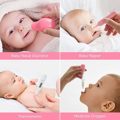 Baby Healthcare and Grooming Kit 18 in 1 Baby Electric Nail Trimmer Set Lupantte Nursery Care Kit, Toddler Nail Clippers, Medicine Dispenser, Infant Comb, Brush, etc. Baby Registry Gift