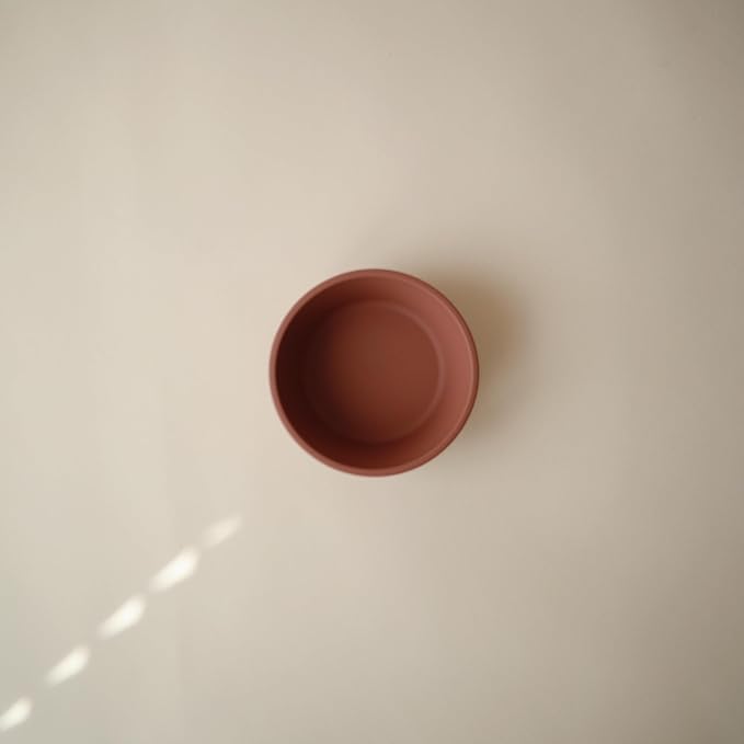 mushie Silicone Suction Bowl | BPA-Free Non-Slip Design (Woodchuck)