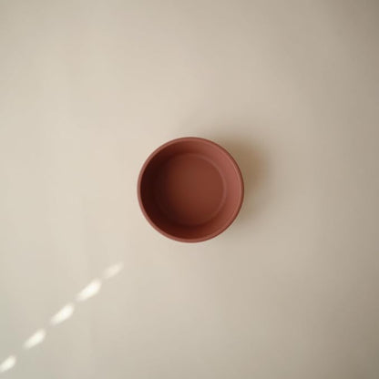 mushie Silicone Suction Bowl | BPA-Free Non-Slip Design (Woodchuck)