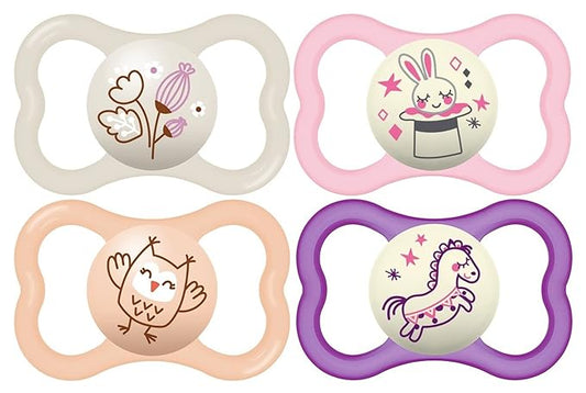 MAM Air Night & Day Baby Pacifier, for Sensitive Skin 6-16 Months, 4 Count