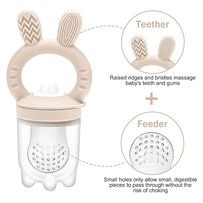 Baby Food Fruit Feeder & Mini Freezer Nibble Tray, Breastmilk Popsicle Molds for Baby Cooling Relief