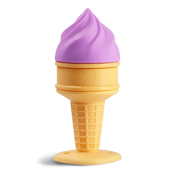 Smily Mia Baby Freezable Teething Toys for Teething Relief, Baby Ice Cream Cone Teether for 6-12Months