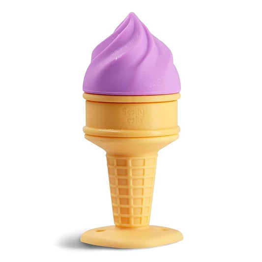 Smily Mia Baby Freezable Teething Toys for Teething Relief, Baby Ice Cream Cone Teether for 6-12Months
