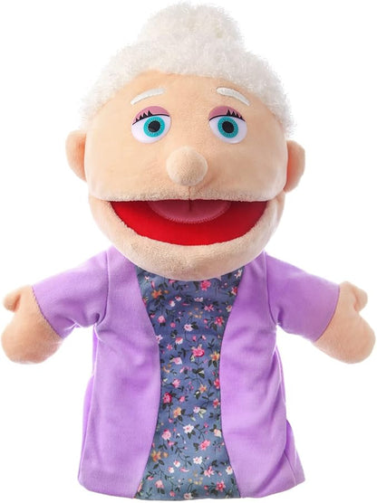 1 Pcs Family Hand Puppets 12 Inch Grandparents, Mom & Dad