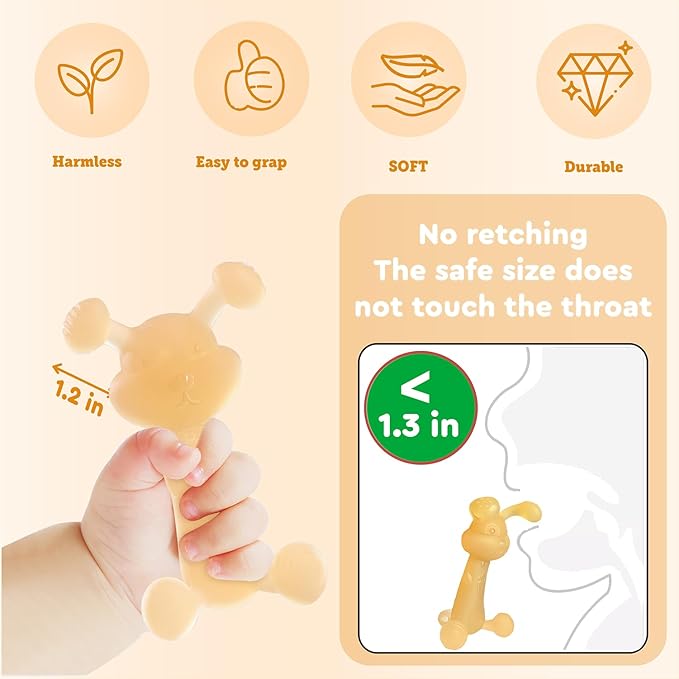 Baby Bunny Teething Toy ’╝īBaby Teether for Teething Relief’╝?00% Food-Grade Silicone Teething Toys for Baby 0-6, 12 18 Months