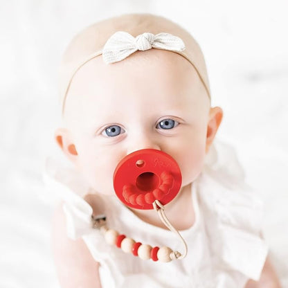 Ryan & Rose Cutie PAT Pacifier Teether (Flat, Red)