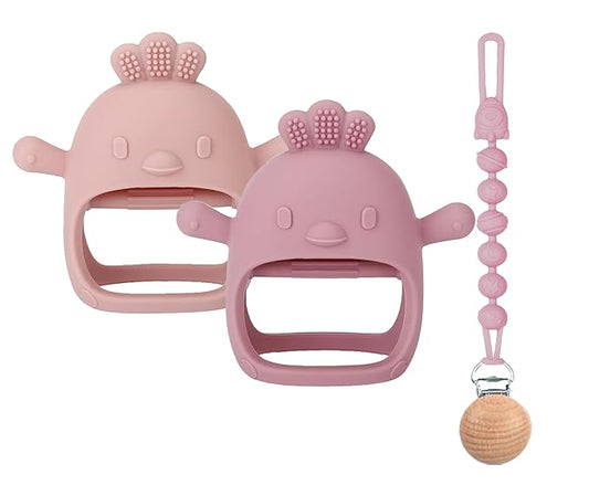 3 Packs Baby Teether Toy for 0-6 6-12 Months,Hold & Wear