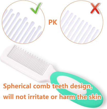 Baby Hair Brush, Cradle Cap Brush, Baby Hair Comb, Baby Hair Brush and Comb Set for Newborns & Toddlers, Baby Brush Soft Bristles, Ideal for Cradle Cap, Perfect Baby Registry Gift (Green)