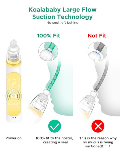 Large Flow Electric Nasal Aspirator, Nose Sucker for Baby 3 Suction