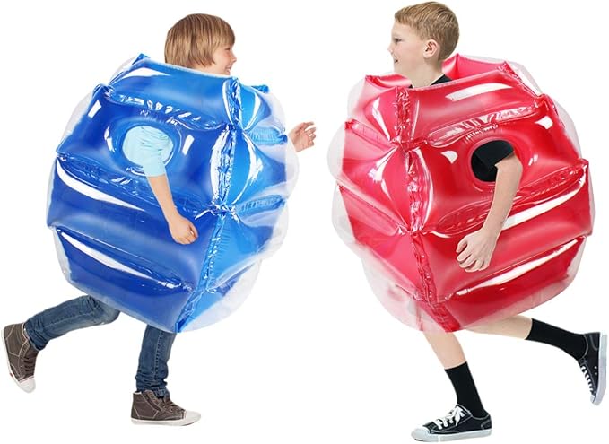 SUNSHINEMALL 2PC Sumo Balls, Inflatable Body Sumo Balls Bopper Toys 26" - (2PC Blue+Pink 26inch)