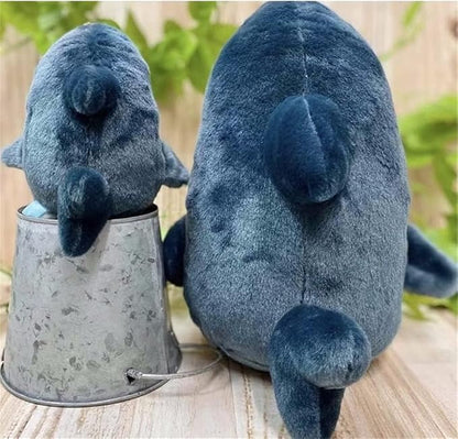 Shark Cat Plush Toy, Cute Fried Shrimp Shark Stuffed Animals Doll (21inch, Blue