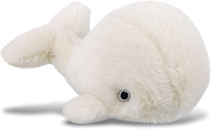 DolliBu Plush Whale Stuffed Animal - Soft Huggable White Whale, Adorable Playtime Whale Plush Toy 7 Inches