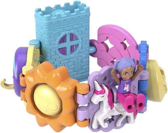 Polly Pocket Bracelet Treasures Wearables with Snap-Together Sections and Micro Doll, Gift for Kids Ages 4+