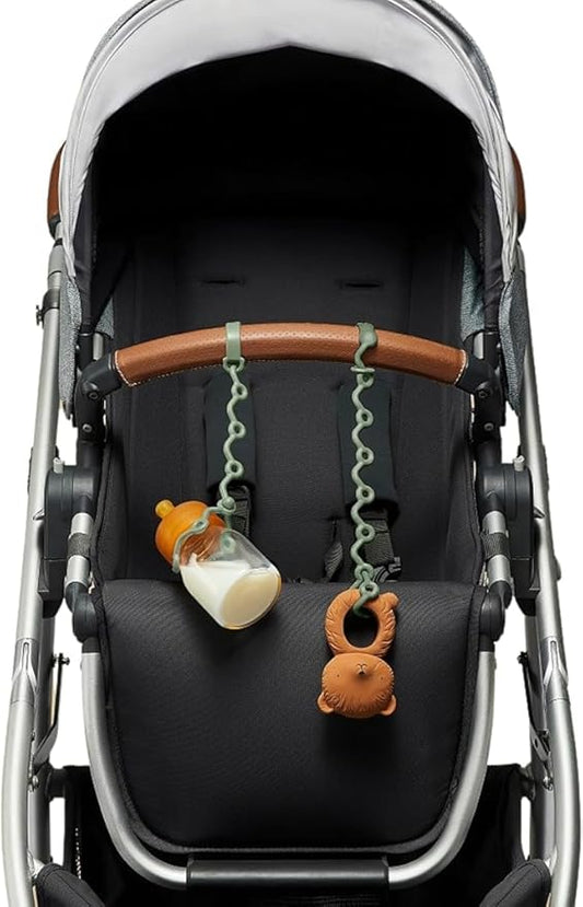 Toy Straps for baby - Keep toy, bottle & pacifier Off The Floor 2-Pack