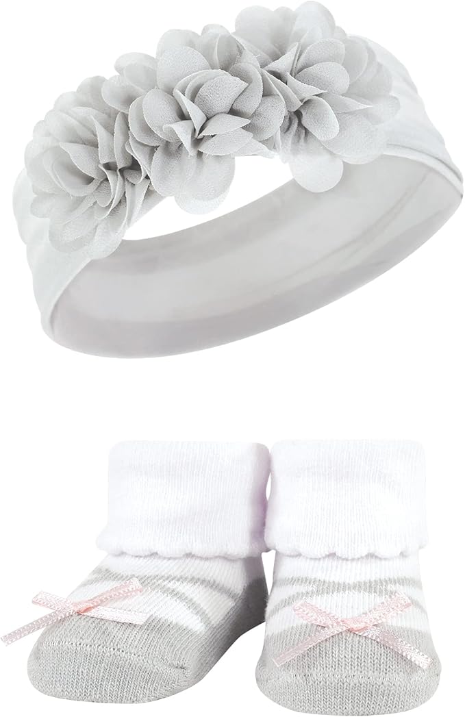 Hudson Baby Girl's Headband and Socks Giftset